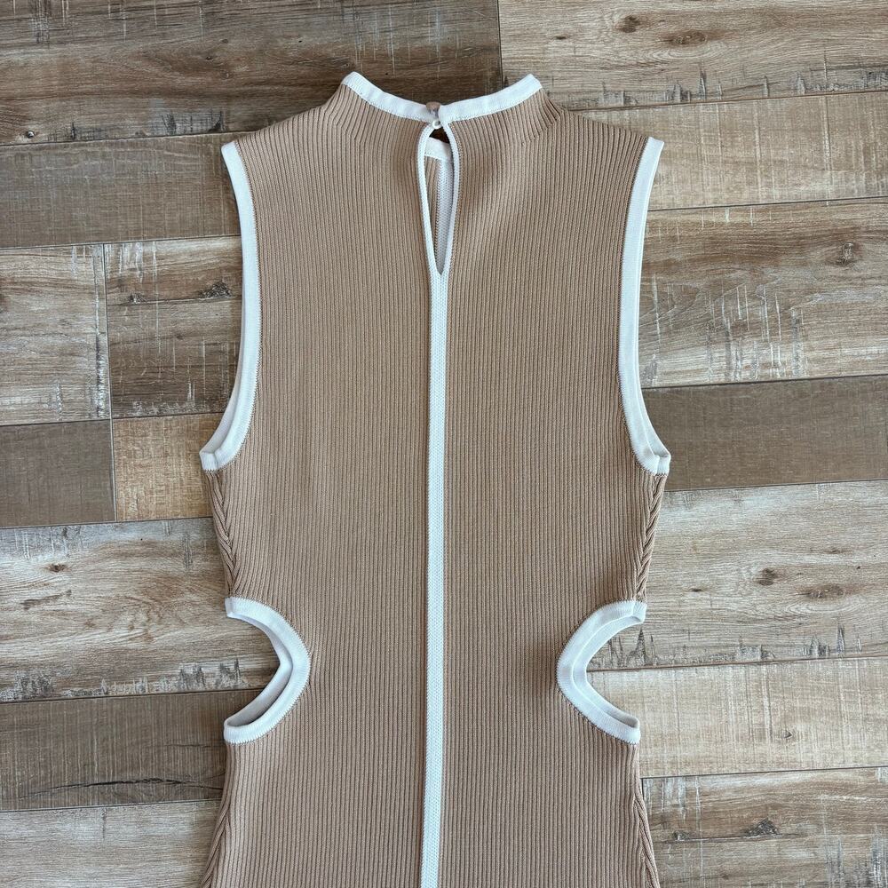 DISSH Binding Wheat Knit Maxi Dress High Neck Cut Out ribbed size L - Picture 7 of 7
